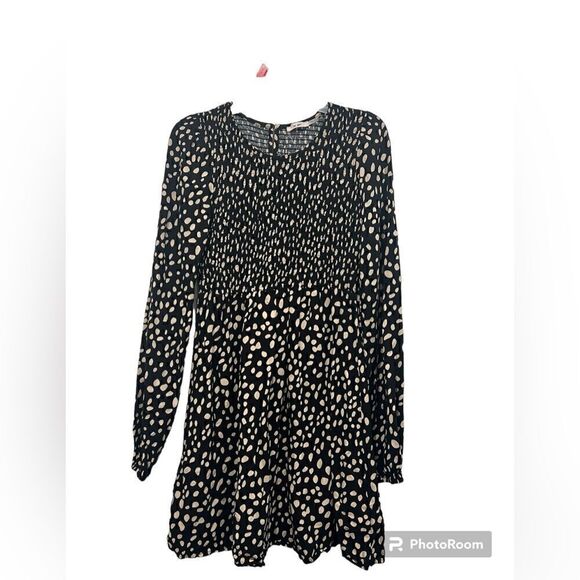 Francesca’s Mi ami smocked brown long sleeve as strict polka dots dress … - Picture 2 of 10